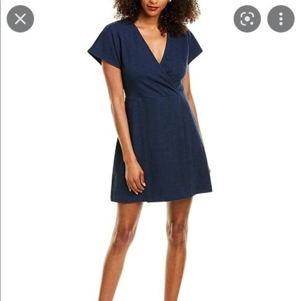 Madewell Womens Faux Wrap Mini Dress CKP453845702 Dolman Sleeve Blue SZ X Small